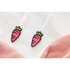 Cute Pink and White Baby Bun Hoodie with Bunny Ears - Cosparty