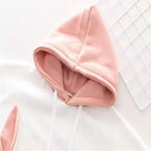 Cute Pink and White Baby Bun Hoodie with Bunny Ears - Cosparty