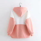 Cute Pink and White Baby Bun Hoodie with Bunny Ears - Cosparty