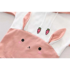 Cute Pink and White Baby Bun Hoodie with Bunny Ears - sweater