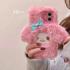 Cute Pink Fuzzy Baby Bunny iPhone Case for Kawaii Lovers - Cosparty