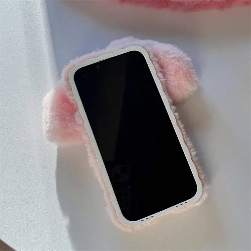 Cute Pink Fuzzy Baby Bunny iPhone Case for Kawaii Lovers - Cosparty