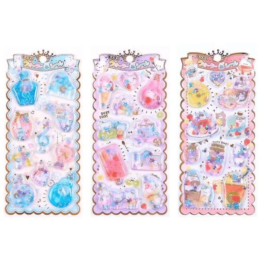 Cute Puffy Glitter Stickers for Kawaii Lovers in New Condition - Cosparty