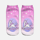Cute Purple Unicorn Ankle Socks with Cheeky Saying - Cosparty