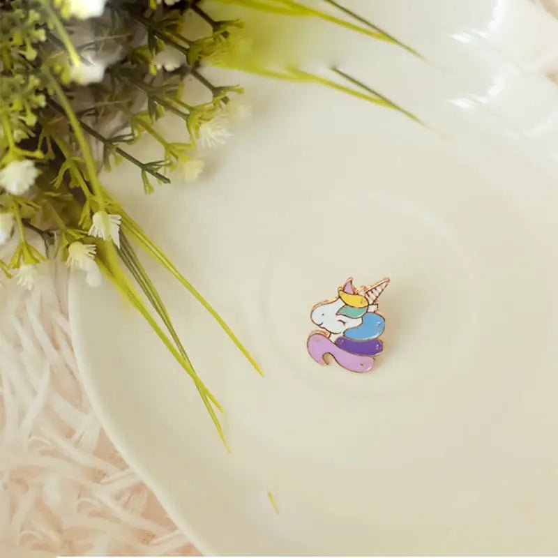Cute Rainbow Unicorn Pin for Lapels and Brooch Collections - Cosparty