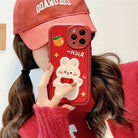 Cute Red Fuzzy Bunny Inspired iPhone Case for Kawaii Lovers - phone case