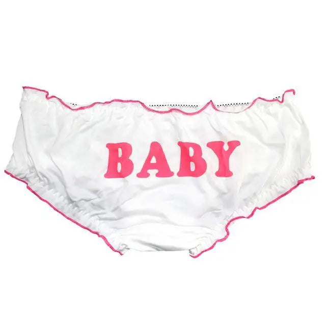 white ruched fuck me panties underwear briefs undies lingerie barbie girl booty shorts ddlg abdl cgl age regression fetish