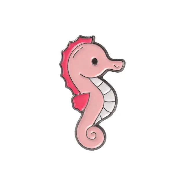 Cute Sea Animal Lapel Pins for Aquatic Lovers - Seahorse - pin