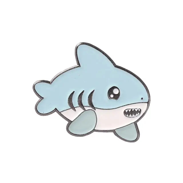 Cute Sea Animal Lapel Pins for Aquatic Lovers - Shark - pin