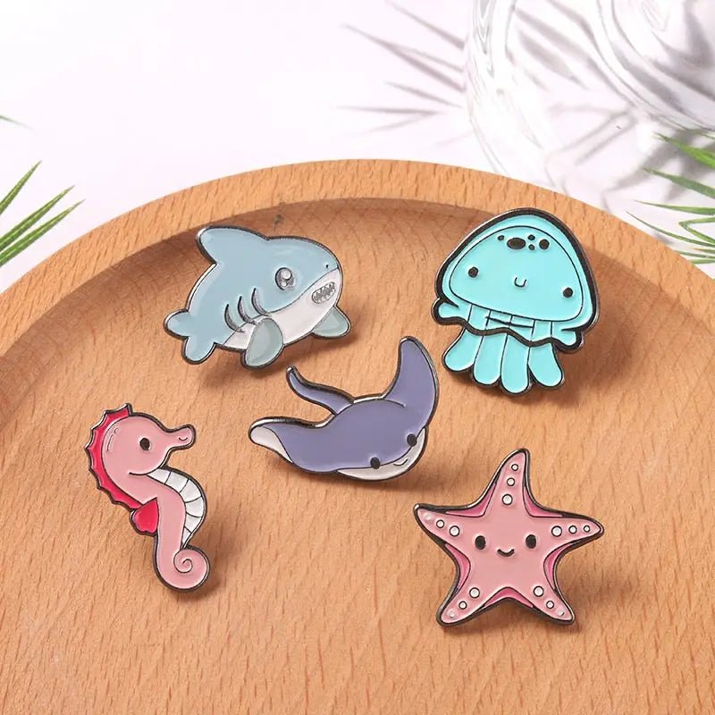 Cute Sea Animal Lapel Pins for Aquatic Lovers - Cosparty