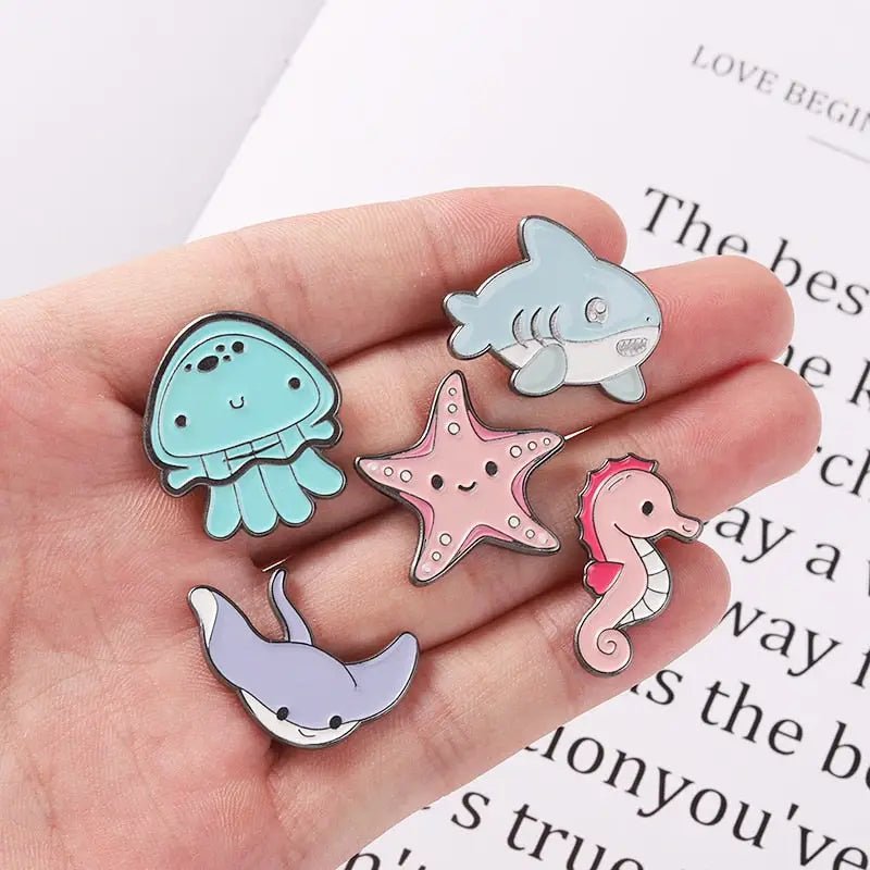 Cute Sea Animal Lapel Pins for Aquatic Lovers - Cosparty