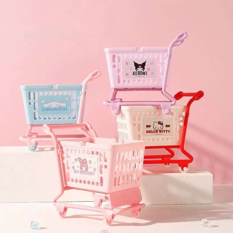 Cute Shopping Carts for Kawaii Goodies My Melody Hello Kitty Kuromi Cinnamoroll - Cosparty