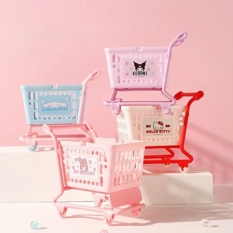 Cute Shopping Carts for Kawaii Goodies My Melody Hello Kitty Kuromi Cinnamoroll - Cosparty