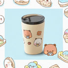 Cute Stainless Teel Dudu & Bubu Bottles in Peach and Goma 360ml - Cosparty