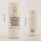 Cute Stainless Teel Dudu & Bubu Bottles in Peach and Goma 360ml - Cosparty