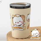 Cute Stainless Teel Dudu & Bubu Bottles in Peach and Goma 360ml - Cosparty