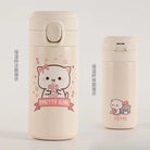 Cute Stainless Teel Dudu & Bubu Bottles in Peach and Goma 360ml - Cosparty