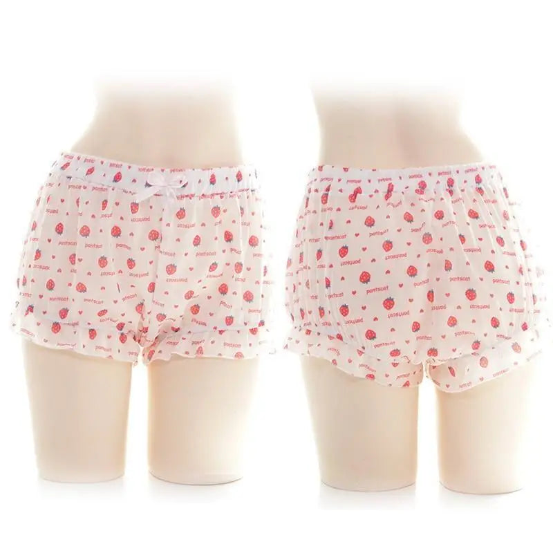 Cute Strawberry Bloomer Shorts for Youthful Fashion and Comfort - shorts