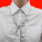 Cute T - Rex Bone Necklace in Black, Gold, or Silver Plated Hardware - Cosparty