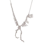 Cute T-Rex Bone Necklace in Black Gold or Silver Plated Hardware - Necklace