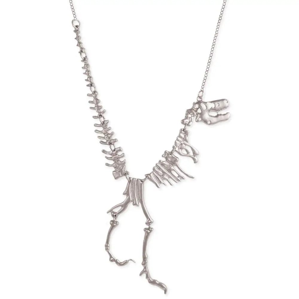 Cute T - Rex Bone Necklace in Black, Gold, or Silver Plated Hardware - Cosparty