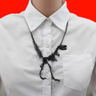 Cute T - Rex Bone Necklace in Black, Gold, or Silver Plated Hardware - Cosparty