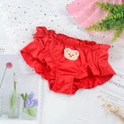 Cute Teddy Bear Panties in Silky Satin with Embroidered Details - Cosparty