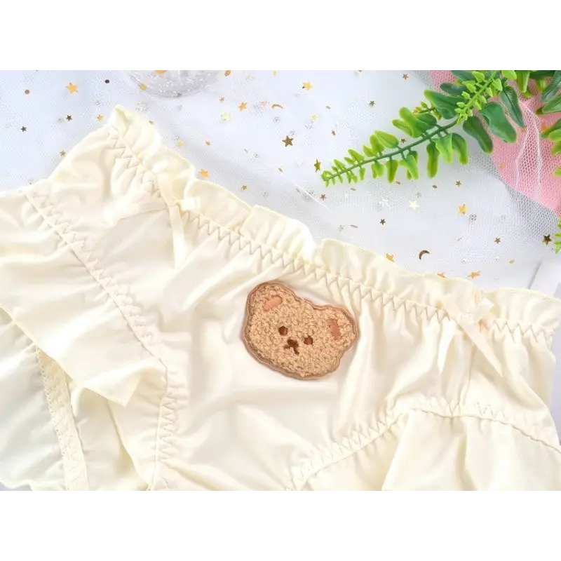 Cute Teddy Bear Panties in Silky Satin with Embroidered Details - phone case