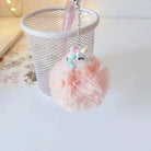Cute Unicorn Pompom Pens with Fluffy Keychain Attachments - Cosparty