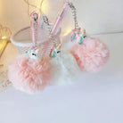 Cute Unicorn Pompom Pens with Fluffy Keychain Attachments - Cosparty