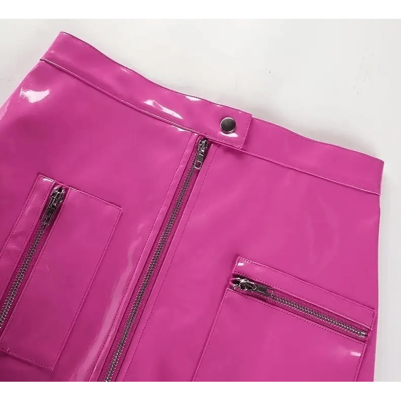 Cute Vinyl Latex Wet - Look Miniskirt for Fashion Vixens - Cosparty