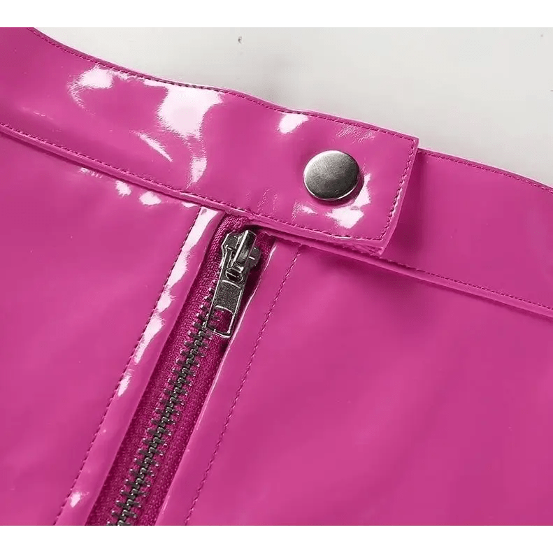 Cute Vinyl Latex Wet - Look Miniskirt for Fashion Vixens - Cosparty