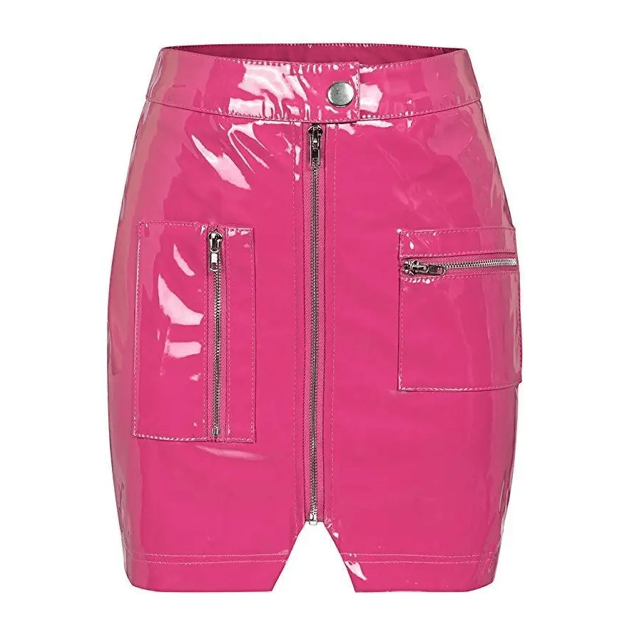 Cute Vinyl Latex Wet - Look Miniskirt for Fashion Vixens - Cosparty