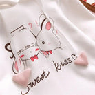 Cute White Baby Kisses Hoodie with Bunny Ears for Kawaii Fashion - Cosparty