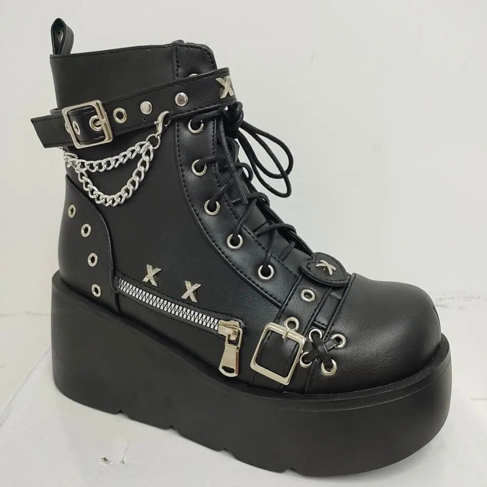Cyber Punk Babydoll Booties for Edgy Alternative Fashion - Cosparty