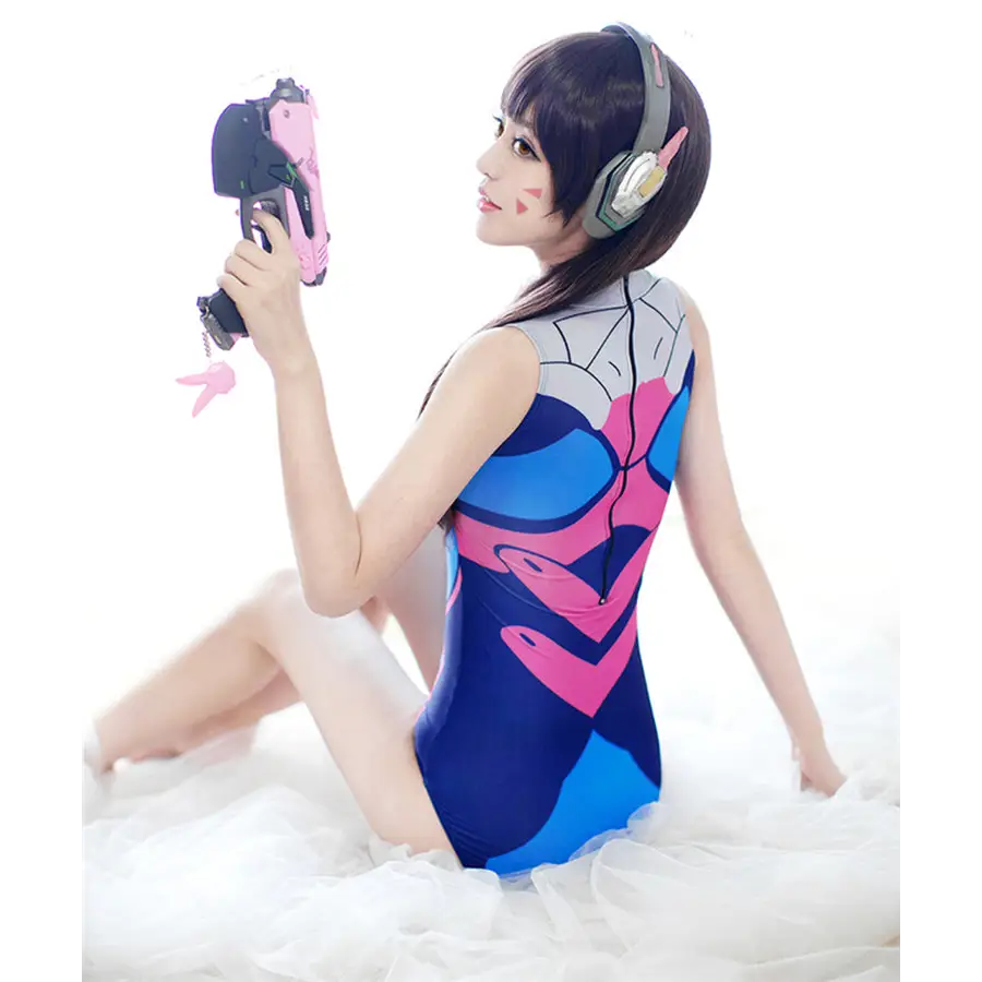 D.Va Overwatch One Piece Swimsuit with Built-in Bra Liner - Cosplay