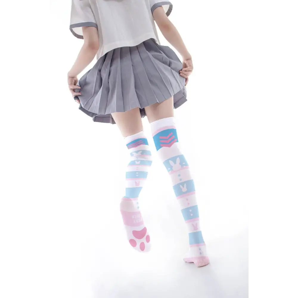 D.Va Thigh High Stockings for Overwatch Fans and Kawaii Gamers - Socks