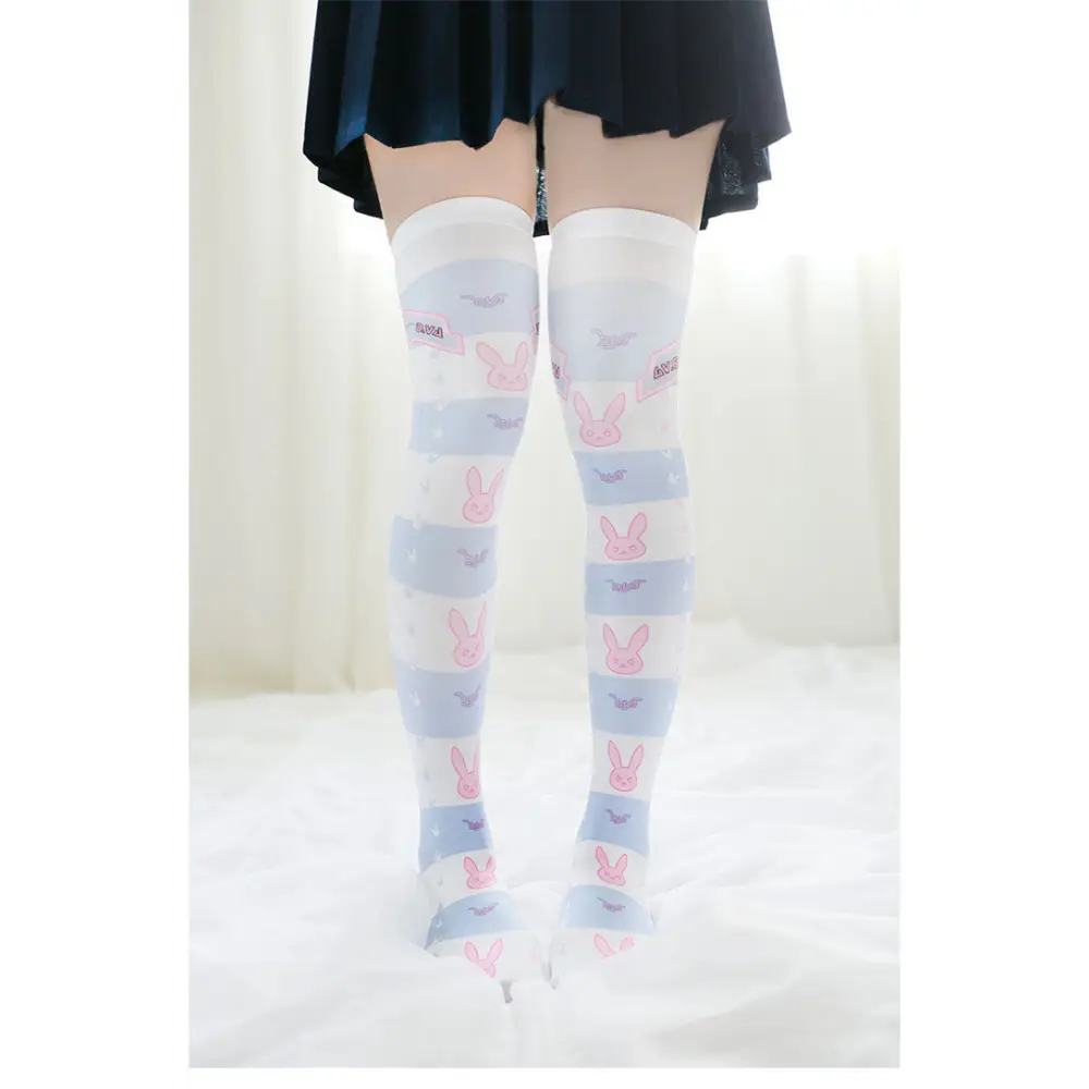 D.Va Thigh High Stockings for Overwatch Fans and Kawaii Gamers - Socks