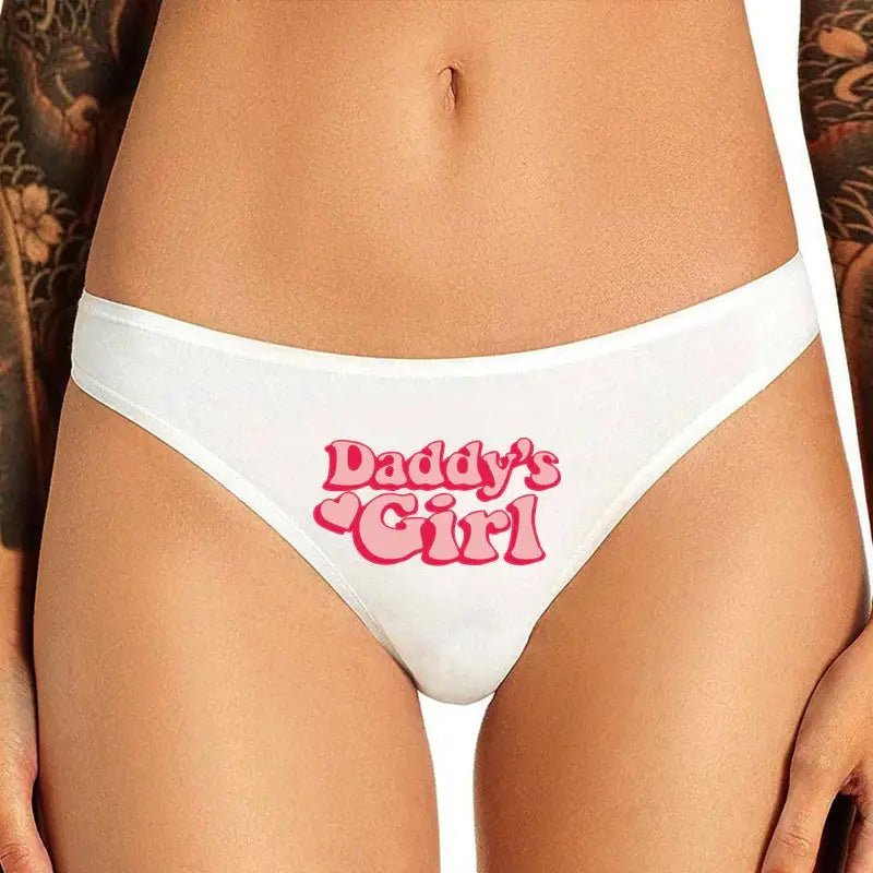 Daddy's Girl Basic Thongs in Seductive Black and Innocent White - Cosparty