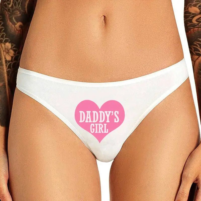 Daddy's Girl Basic Thongs in Seductive Black and Innocent White - Cosparty