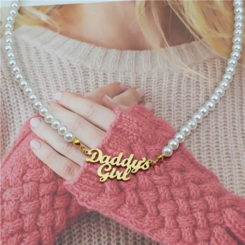 Daddy's Girl Pearl Necklace for Discreet Everyday Love - Cosparty