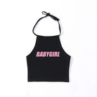 Black Baby Girl Tank Top Halter Shirt Belly Cropped Crop Top DD/LG Fetish Kink by DDLG Playground