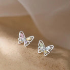 Dainty Crescent Moon Crystal Earrings with Rhinestones and Gems - Cosparty