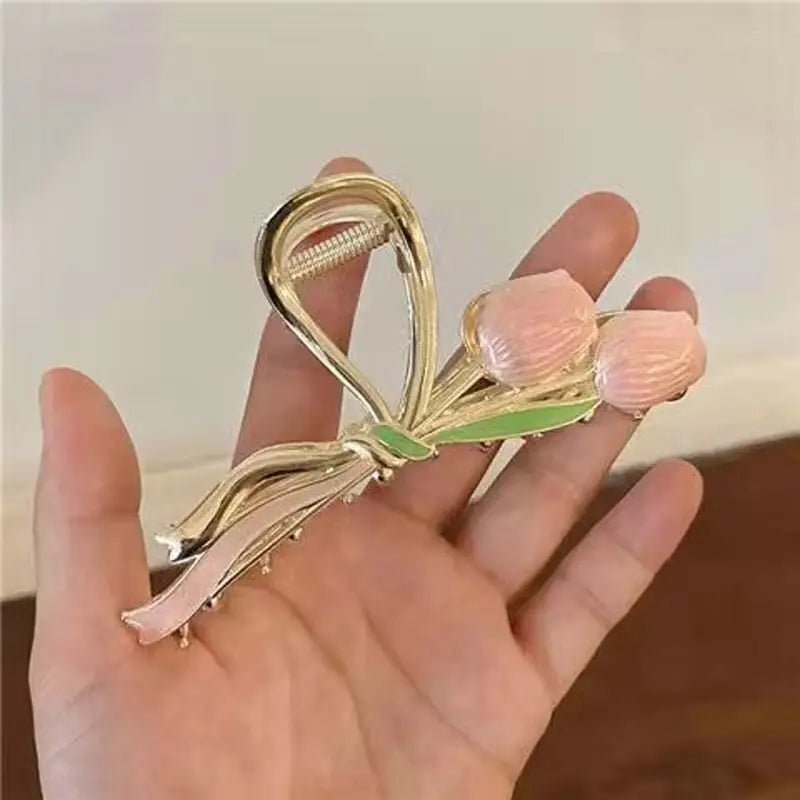 Dainty Floral Ceramic Hair Claw Clip for a Unique Style - Cosparty