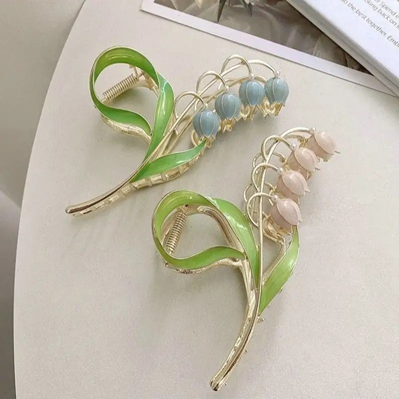 Dainty Floral Ceramic Hair Claw Clip for a Unique Style - hair accessory