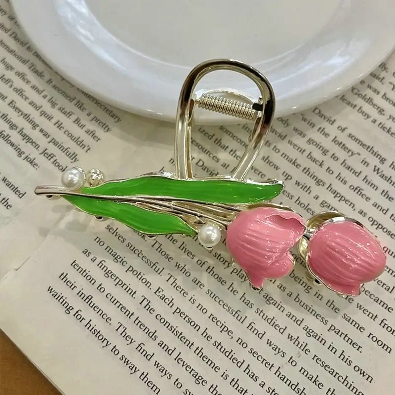 Dainty Floral Ceramic Hair Claw Clip for a Unique Style - Cosparty