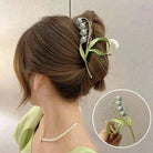 Dainty Floral Ceramic Hair Claw Clip for a Unique Style - hair accessory