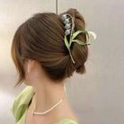 Dainty Floral Ceramic Hair Claw Clip for a Unique Style - hair accessory