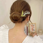 Dainty Floral Ceramic Hair Claw Clip for a Unique Style - hair accessory