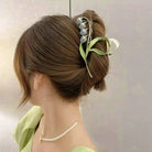 Dainty Floral Ceramic Hair Claw Clip for a Unique Style - hair accessory